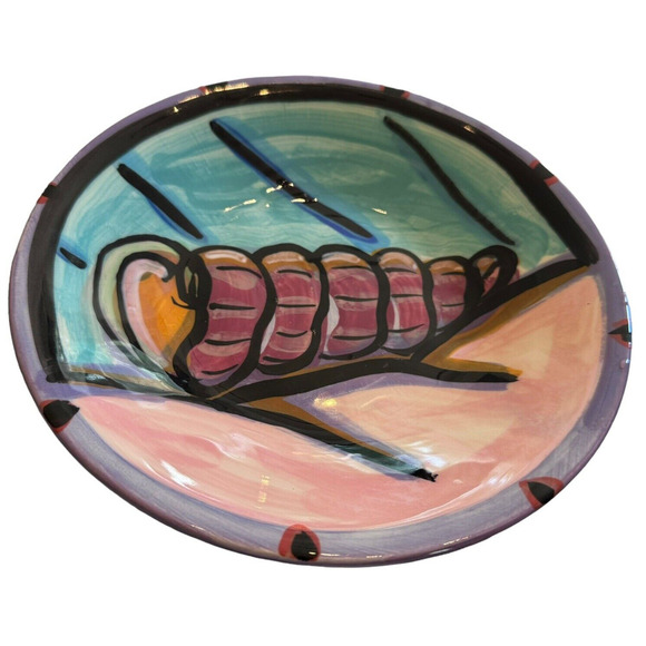 Kelly Jo Kuchar 1997 Hand Painted Bowls Signed Hawaii Surfing Prize Set of 2 - Picture 4 of 8